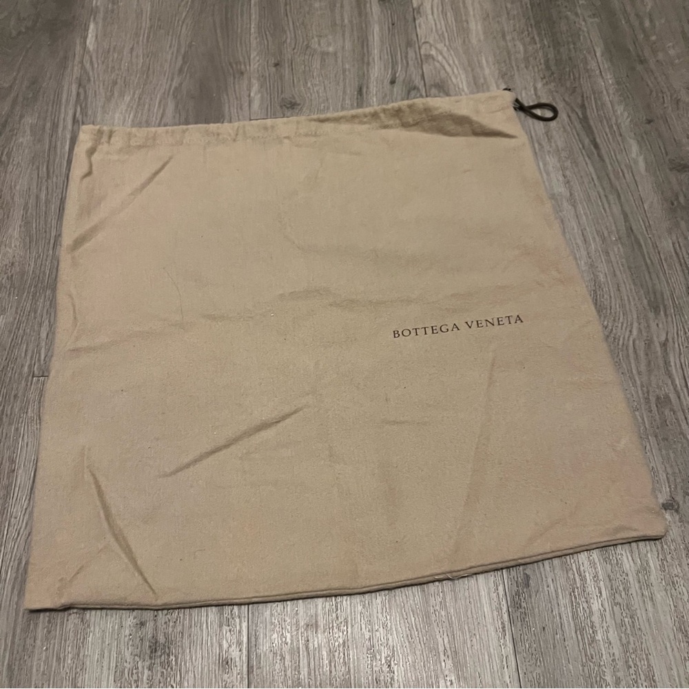 BOTTEGA VENETA Tan Flannel Drawstring Dust Bag 18.75x18 inches